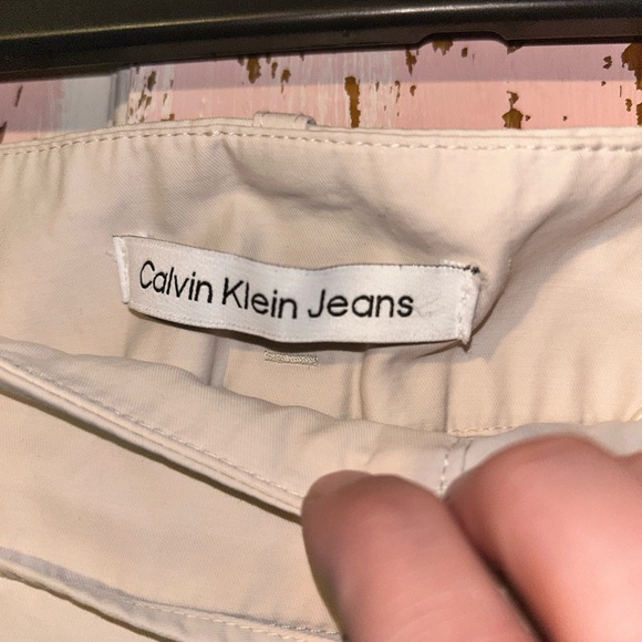 Calvin Klein Jeans Cream Wide Leg Pants - Picture 6 of 12